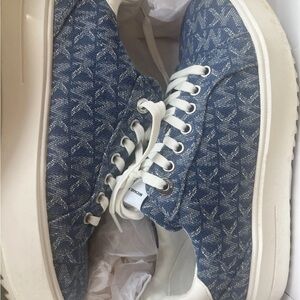 Michael Kors Blue Denim Logo Low-Top Sneakers